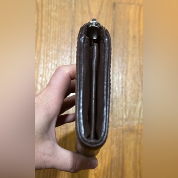 Coach Dark Brown Leather Zip Wallet - Picture 3 of 8
